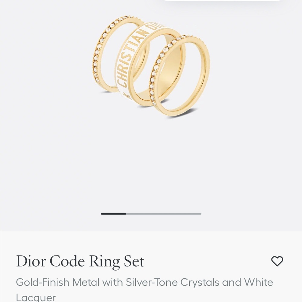 Dior Gold and Silver Crystal Ring Set
